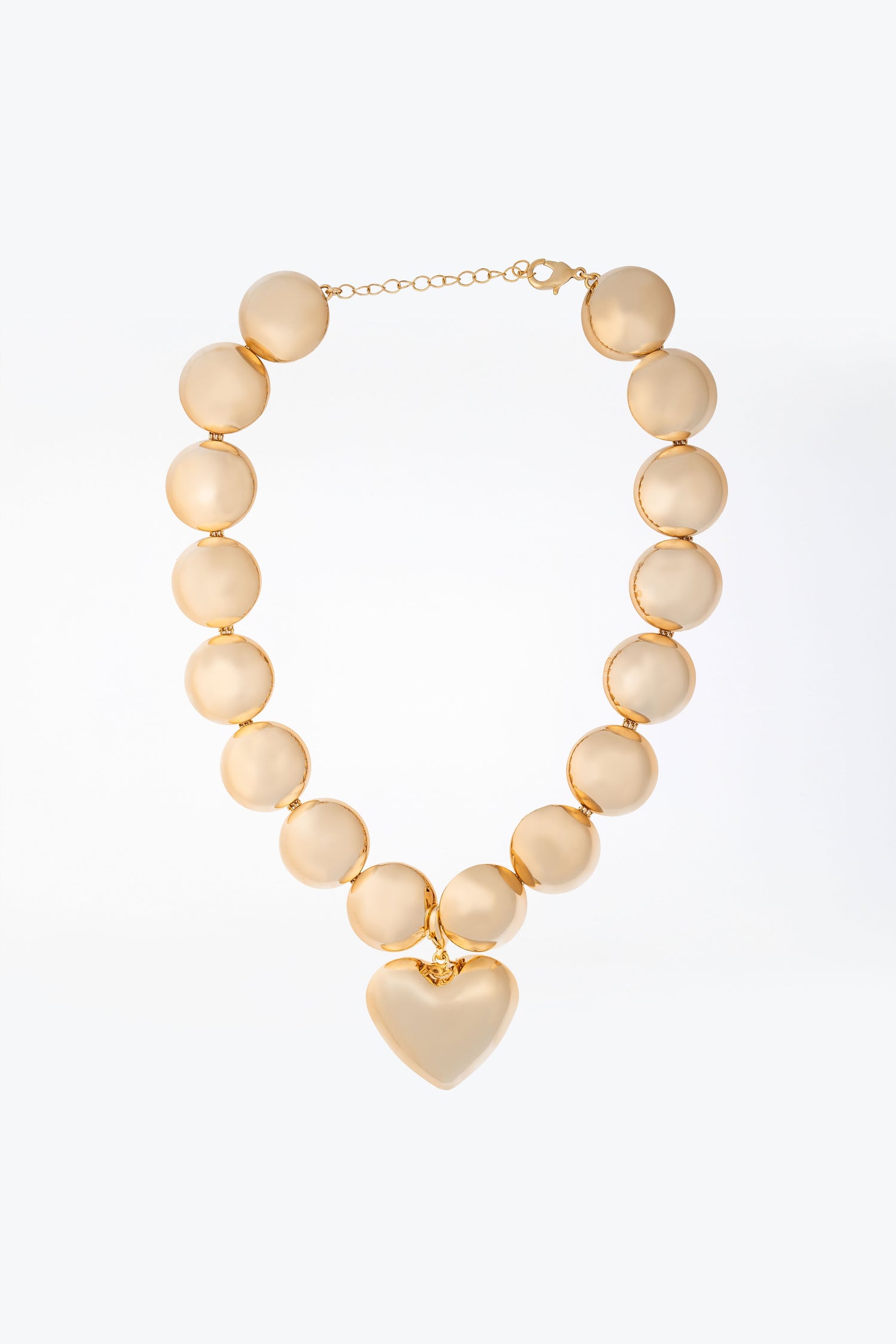 Collana Sfere e Cuore in Ottone Placcato Oro con Design Elegante e Romantico Valentina Lux