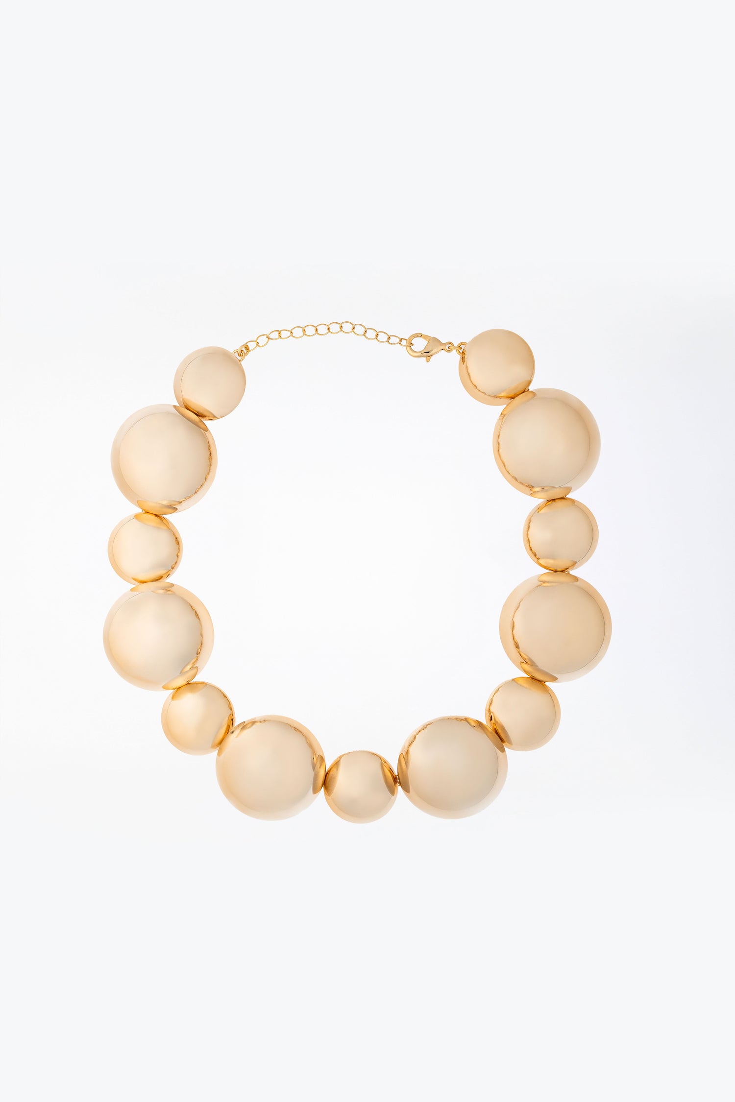 Collana con Sfere di Metallo Dorato di Due Differenti Dimensioni Luna Dorata