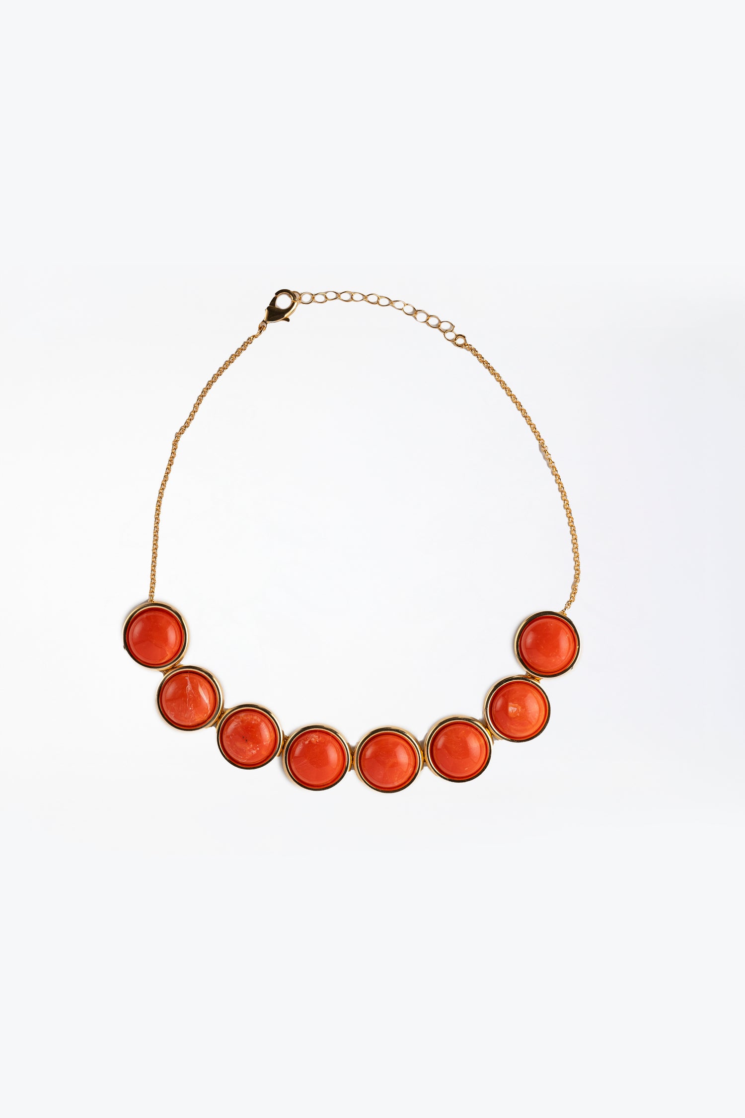 Collana Corallo d'Onda Il Caldo Cuore della Sea Shape Capsule con Rivoli Cabochon