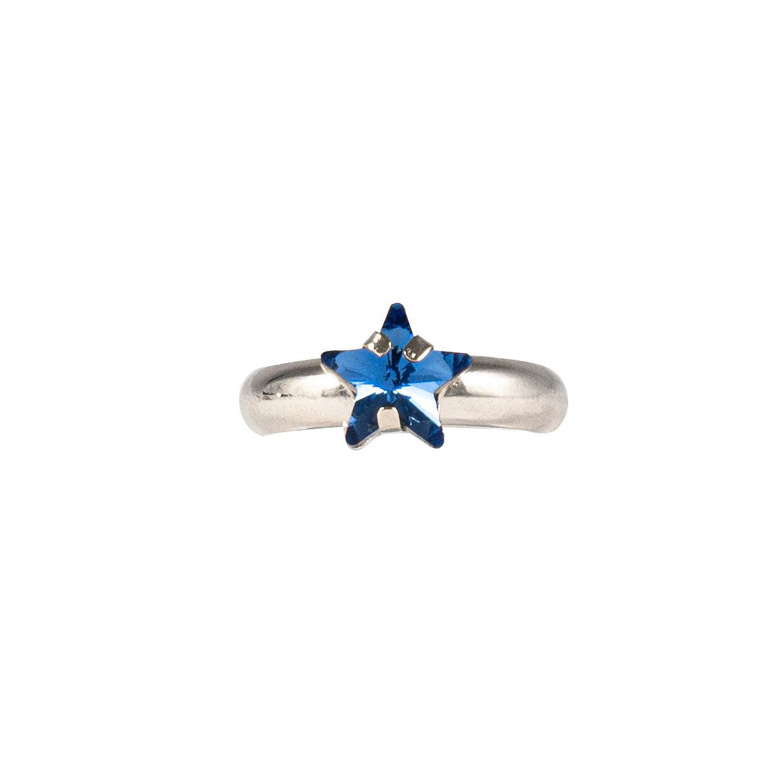 Anello Fedina bombata liscia con dettaglio stella piccola