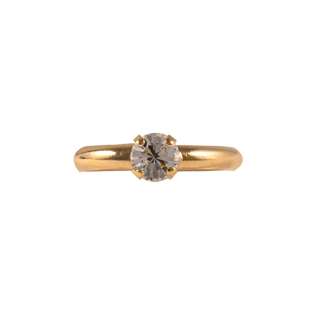 Anello solitario Fedina bombata liscia