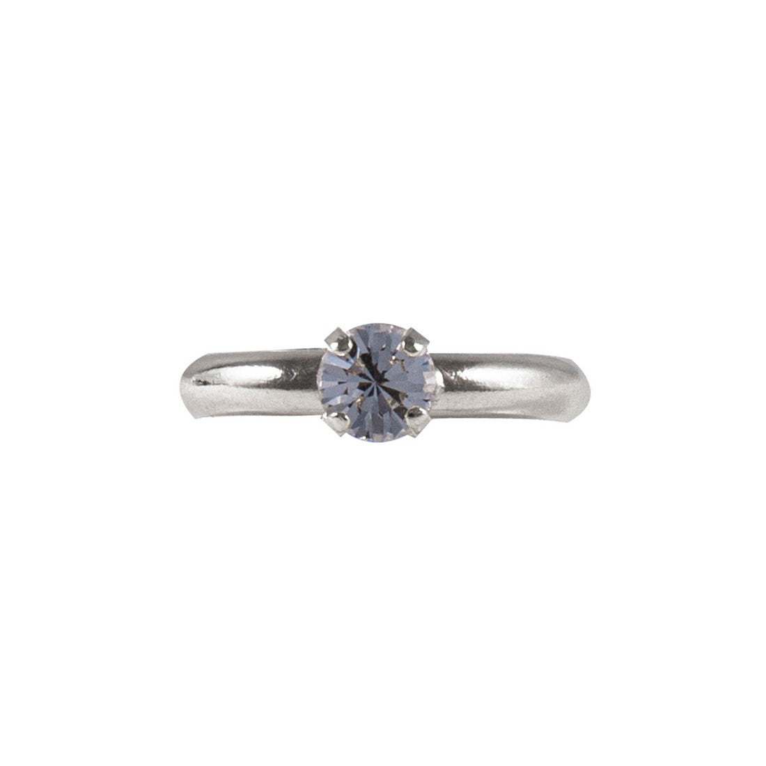 Anello solitario Fedina bombata liscia
