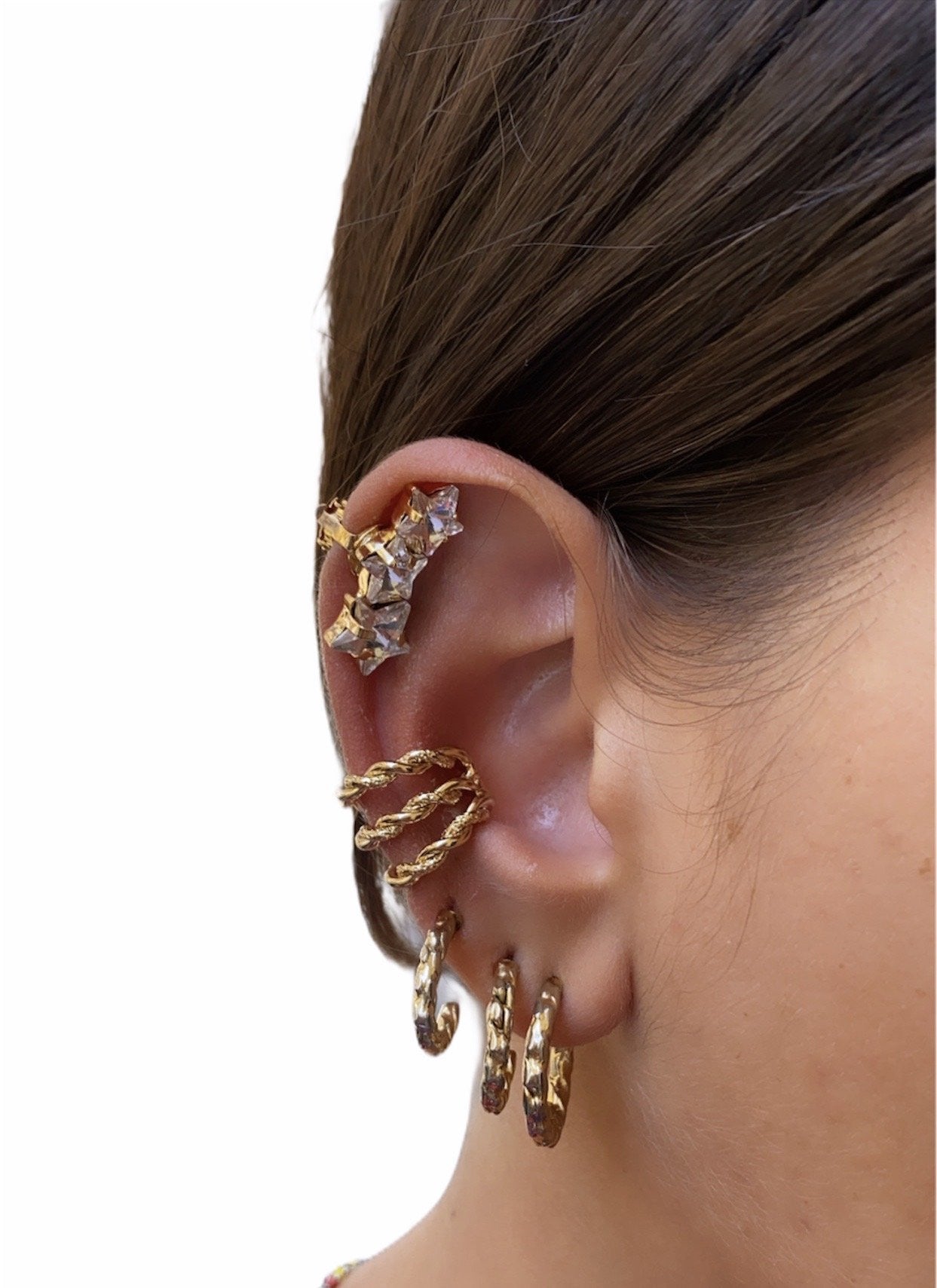 Earcuff Metallo Tris Intrecciato