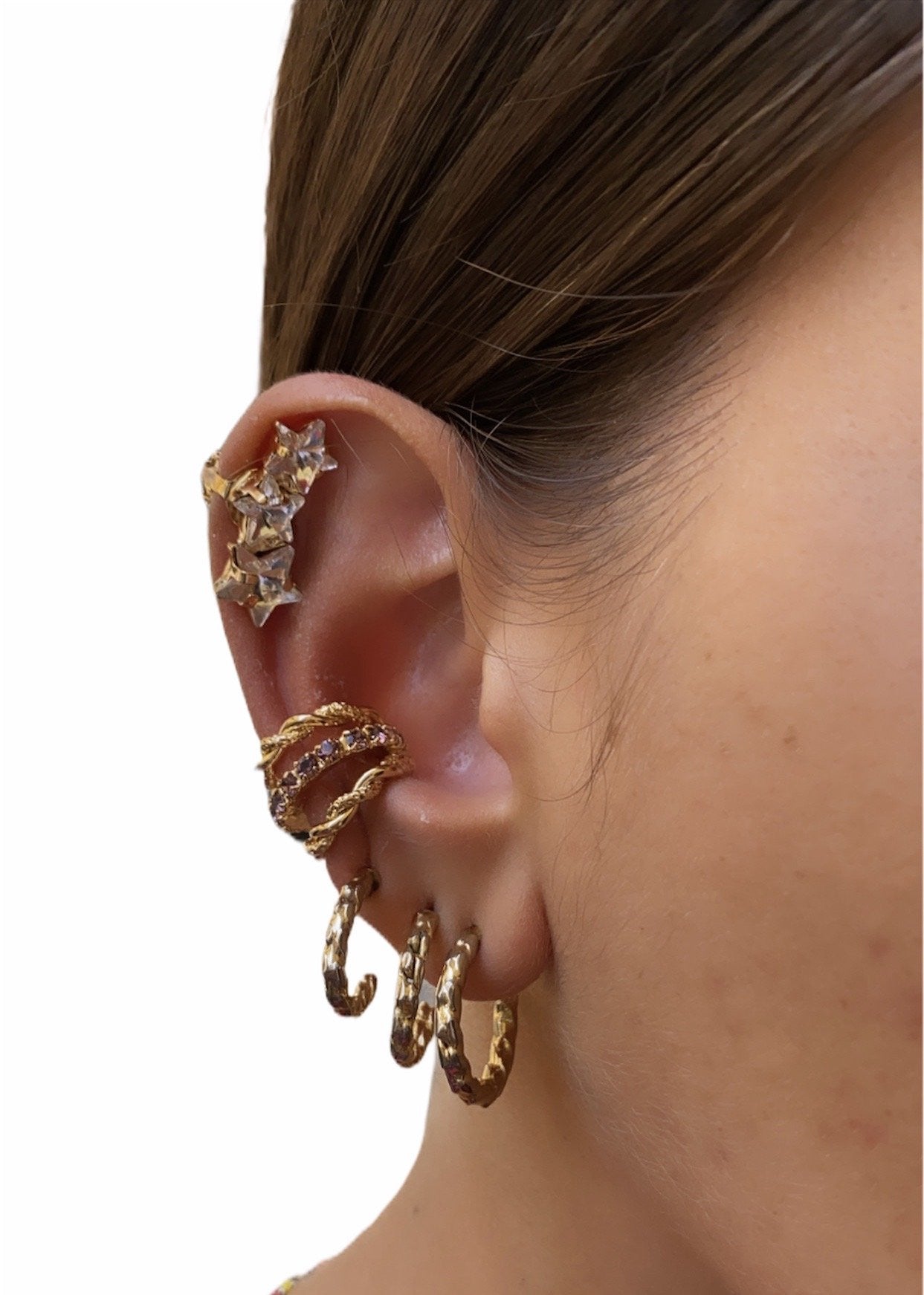 Earcuff Metallo Tris Doppio Intrecciato