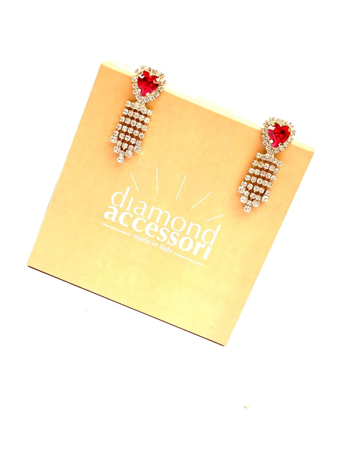 Orecchino Mini Strass Cuore Srangia