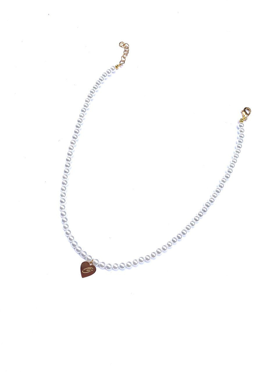 Collana in Perle So Chic,so Happy Con Cuore Inciso Pendente