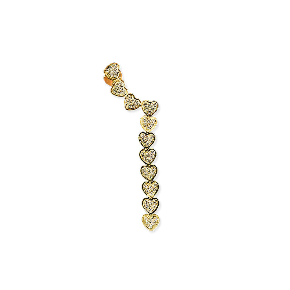 Orecchini Mono Earcuff Strass More Love
