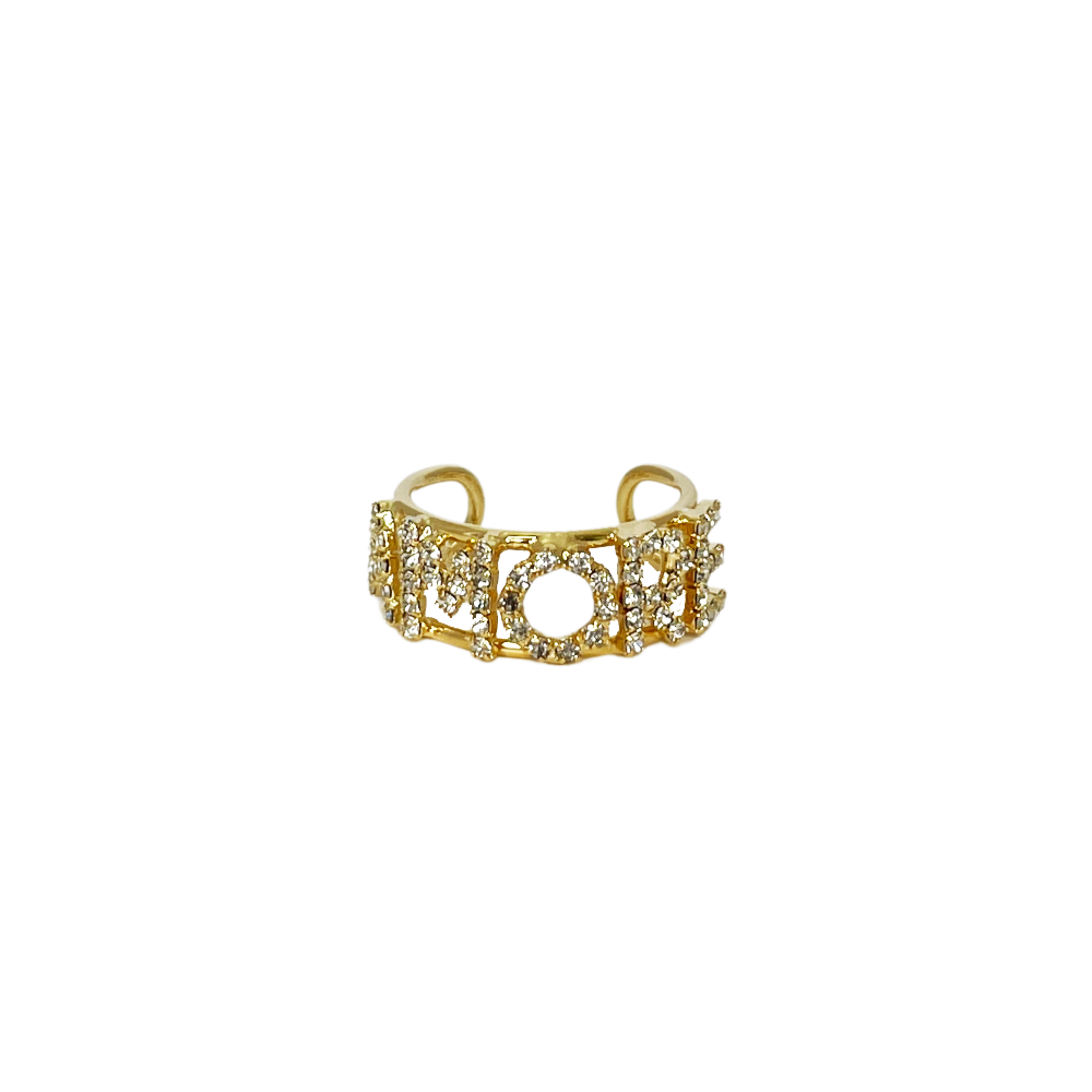 Anello Doppio Binario Strass Follow Me con Nome