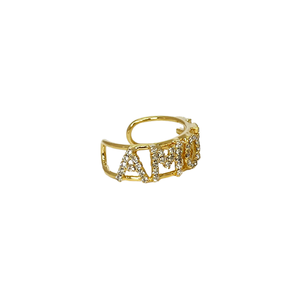 Anello Doppio Binario Strass Follow Me con Nome