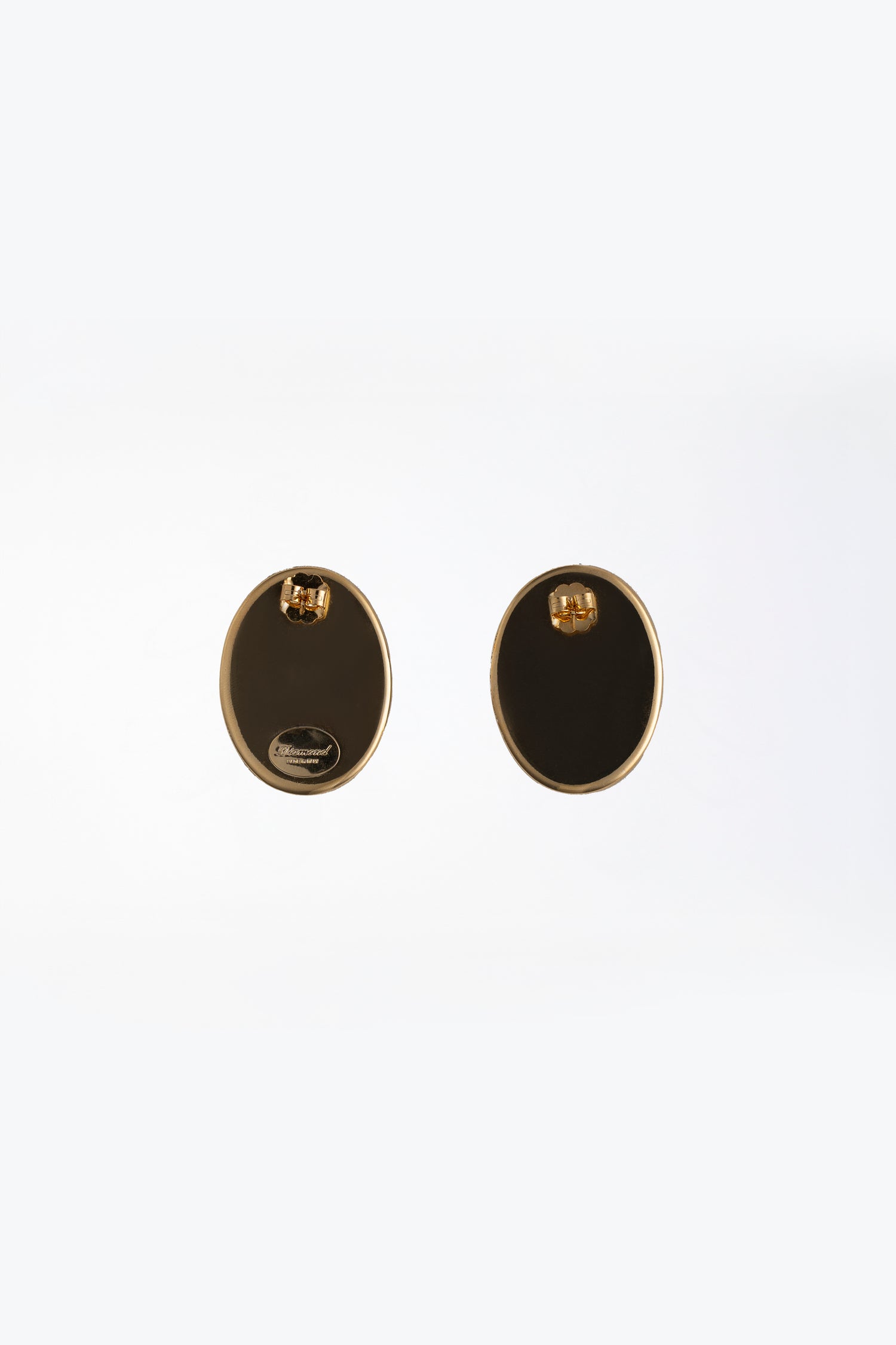 Orecchini a Lobo Oversize con Pietra Nera Ovale