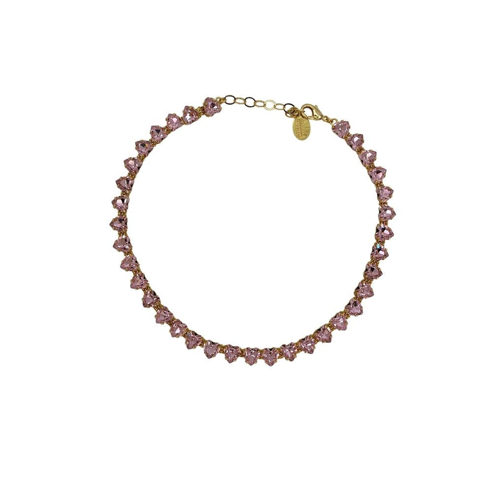 Collana Tennis Mon Amour con Cuori in Pietre