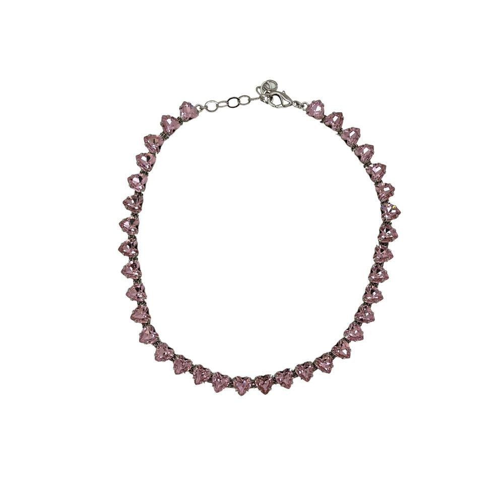 Collana Tennis Mon Amour con Cuori in Pietre