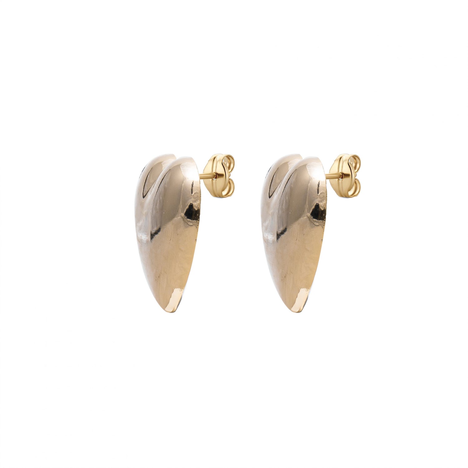Orecchini Metallo Small Golden Heart Piatto