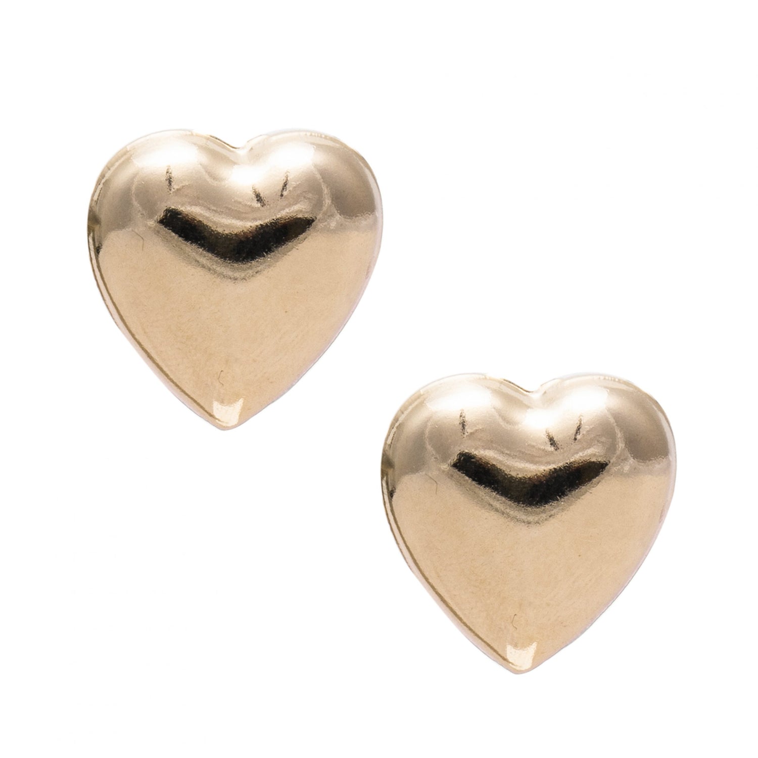 Orecchini Metallo Big Golden Heart Piatto