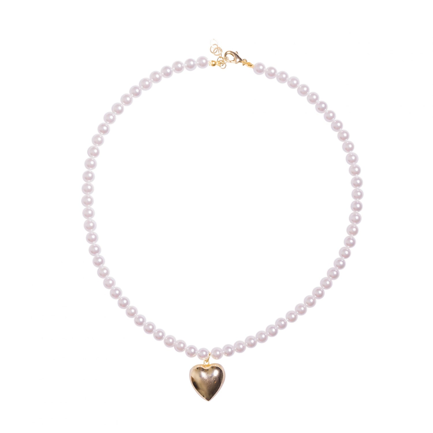 Collana in Perla Diamond Love Pearl con Cuore Piccolo Metallo Pendente