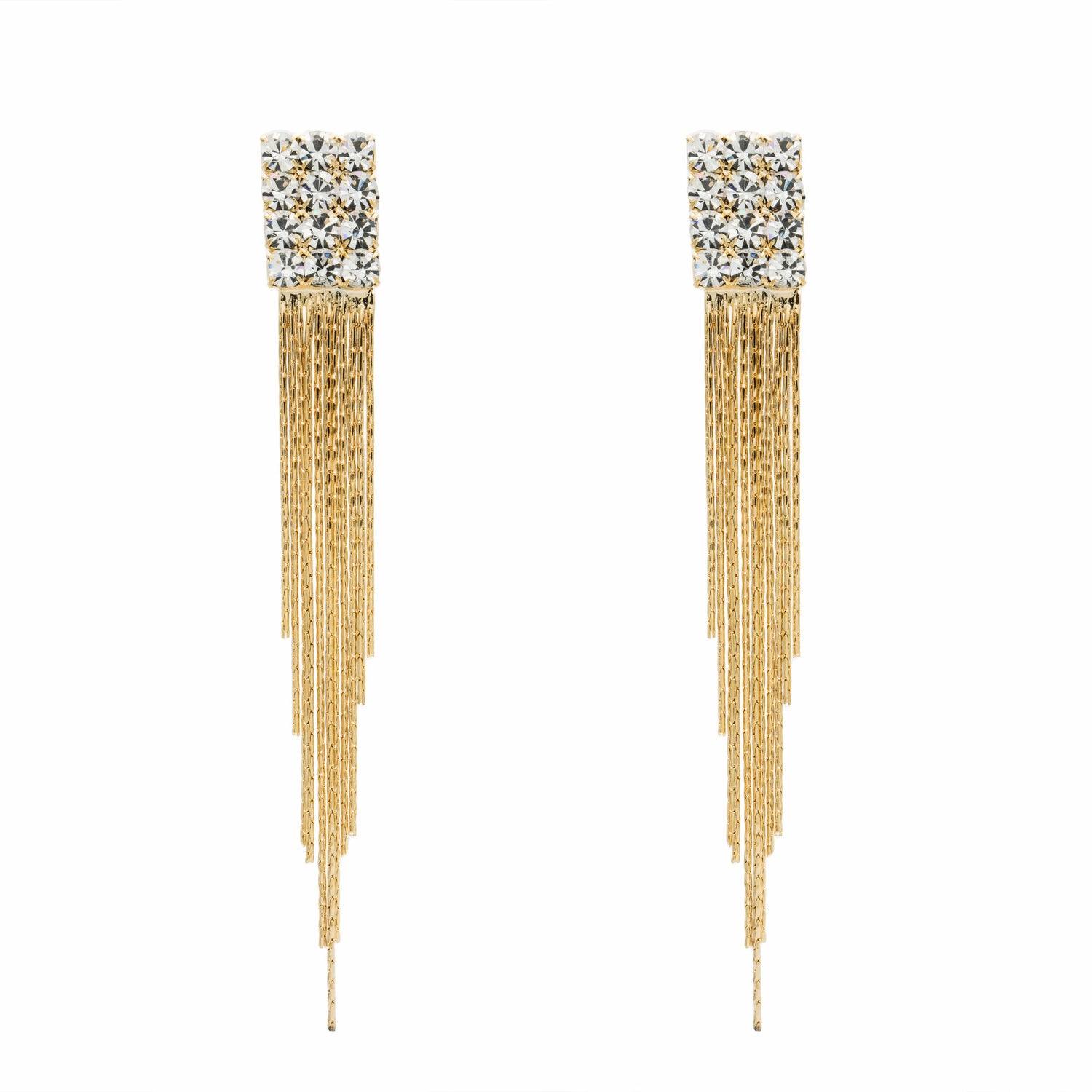 Orecchini Strass Long Tassel e Catena Cobra Tonda