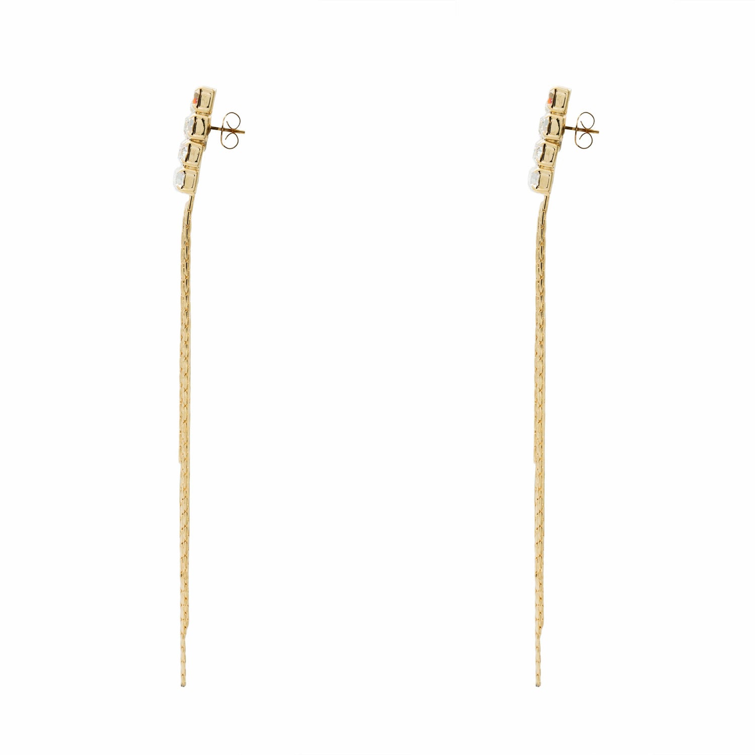 Orecchini Strass Long Tassel e Catena Cobra Tonda