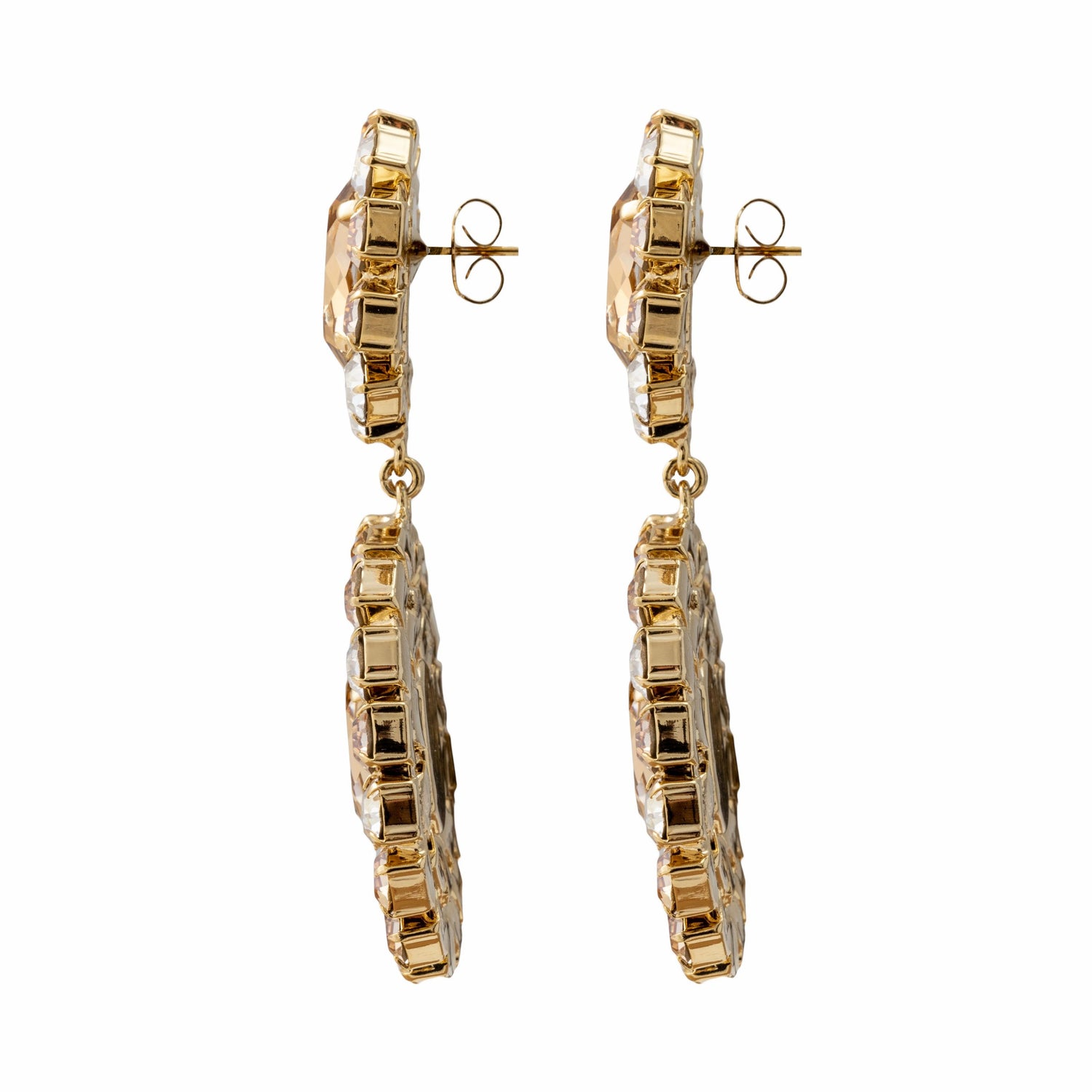 Orecchini Strass Sparkling Gold Pietra Ovale