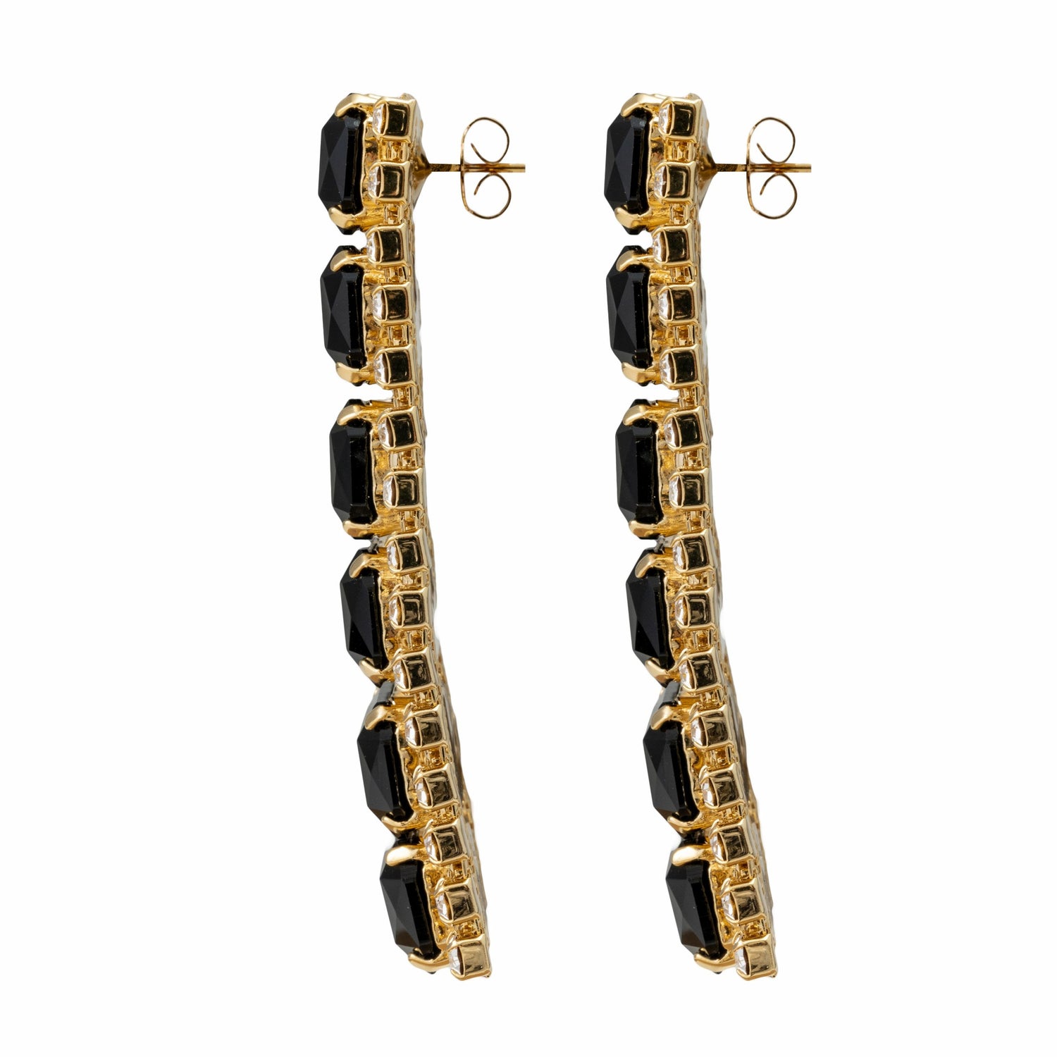 Orecchini Strass Labyrinth Pietre Ottagonale Catena Squame Traforata