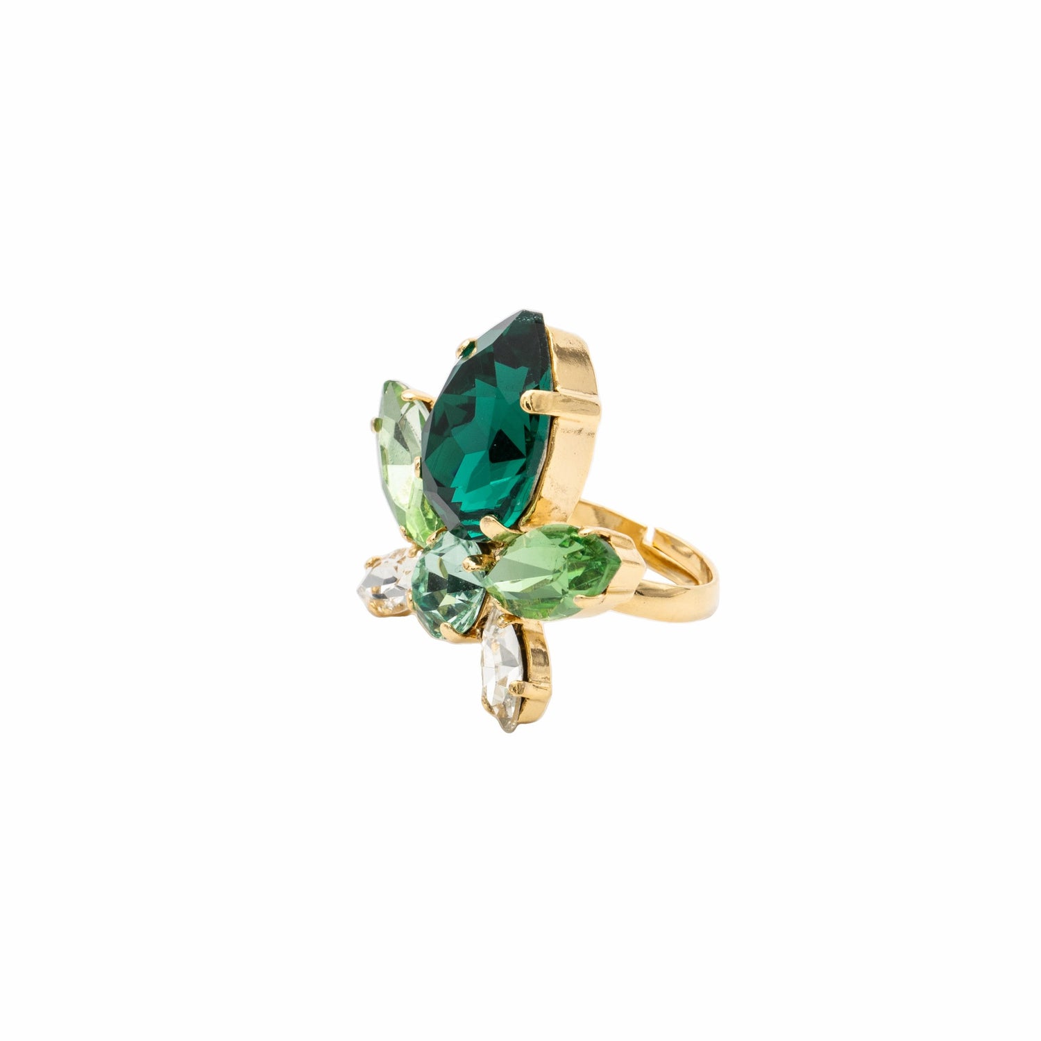 Anello Pietre Tropicale Dragonfly Slim