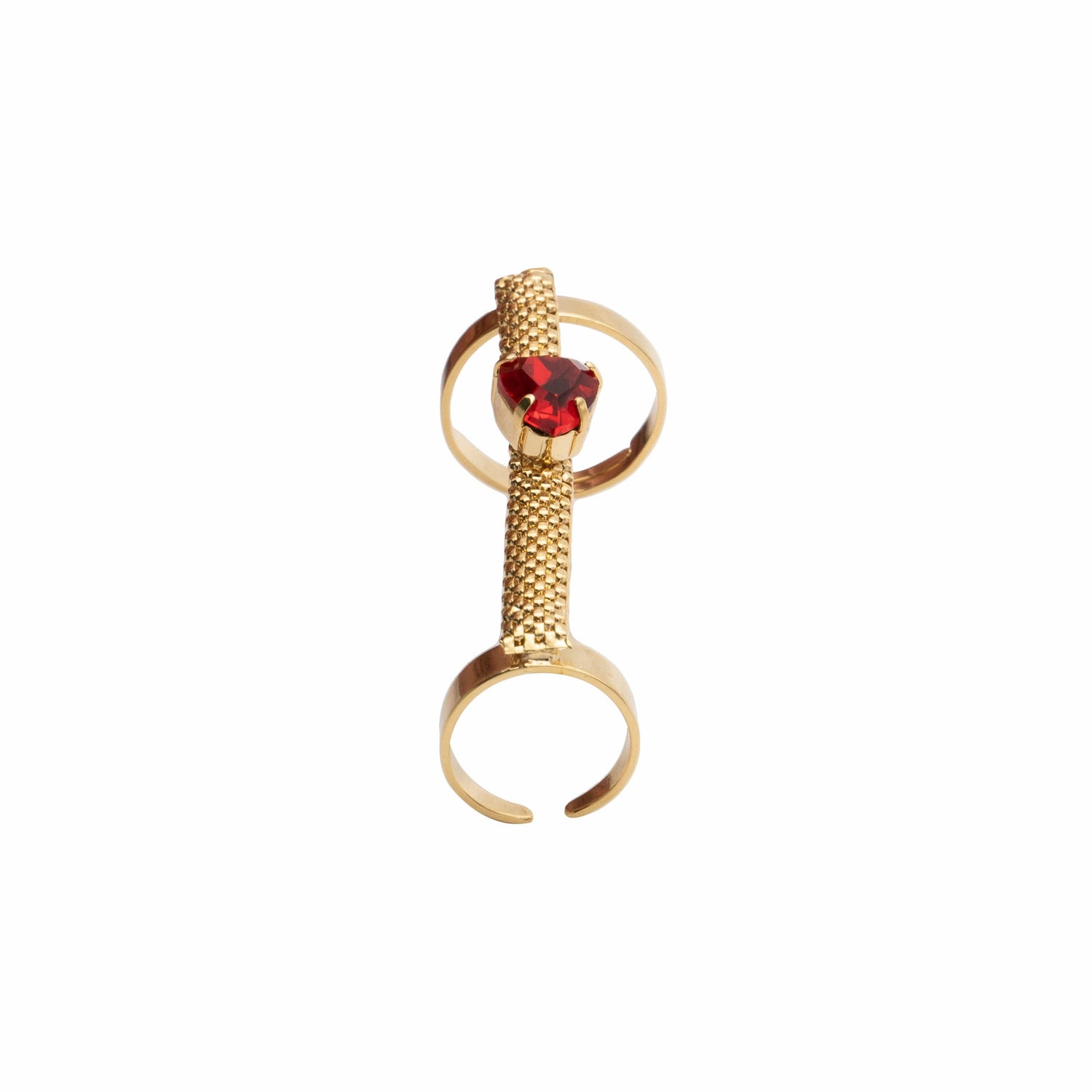 Anello Catena Squame Traforata Love Me? Pietra Cuore