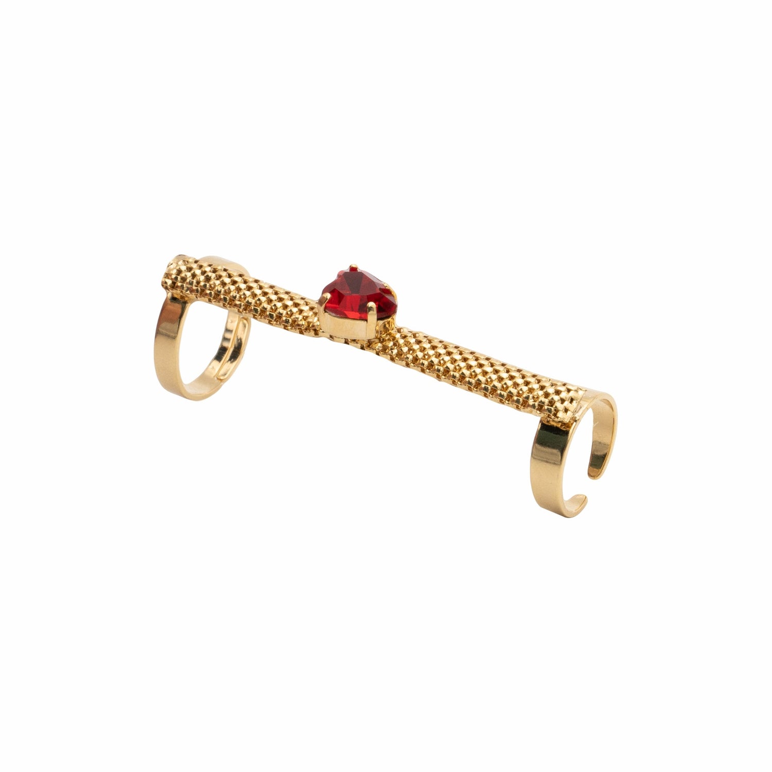 Anello Catena Squame Traforata Love Me? Pietra Cuore