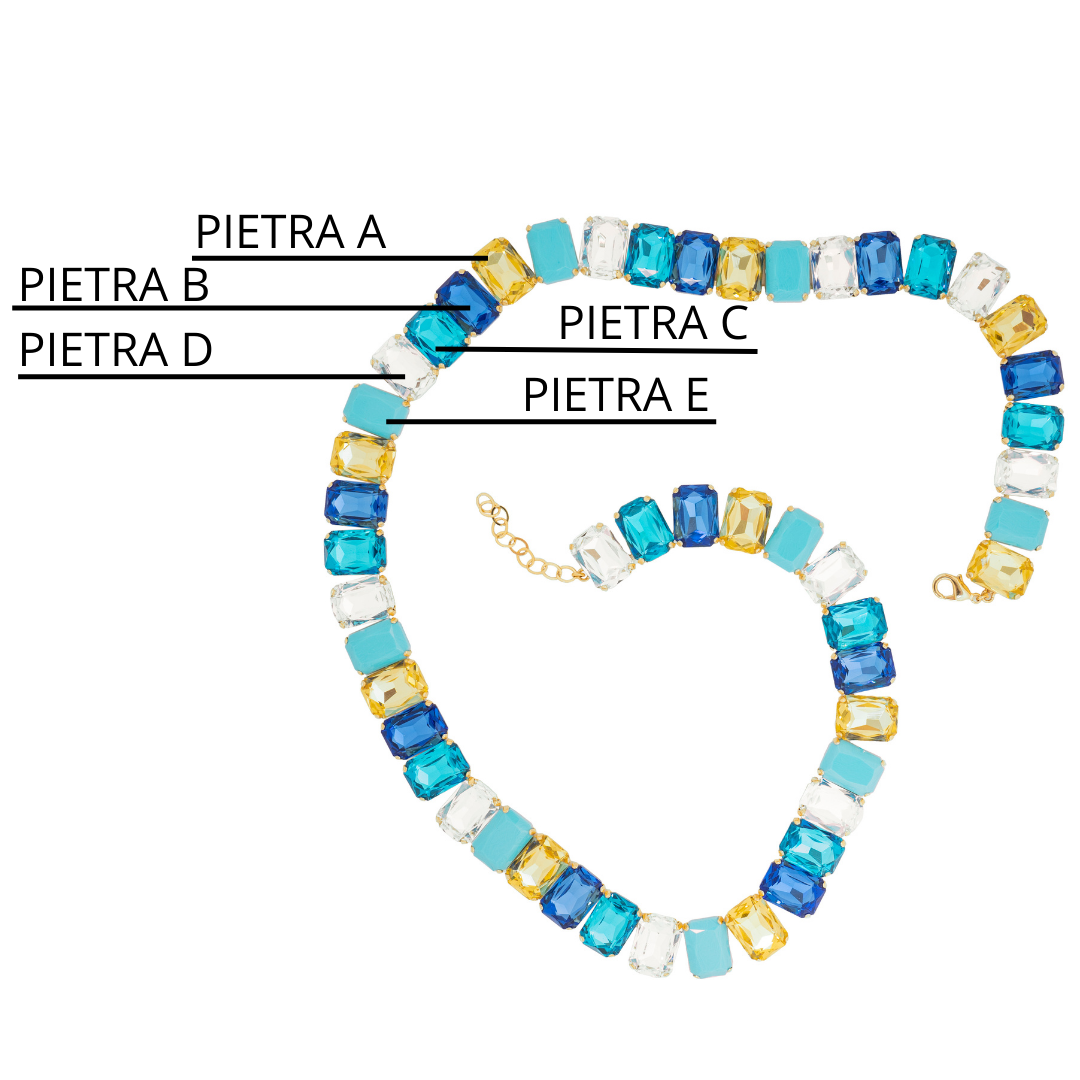 Collana Pietre Long Multi Tris