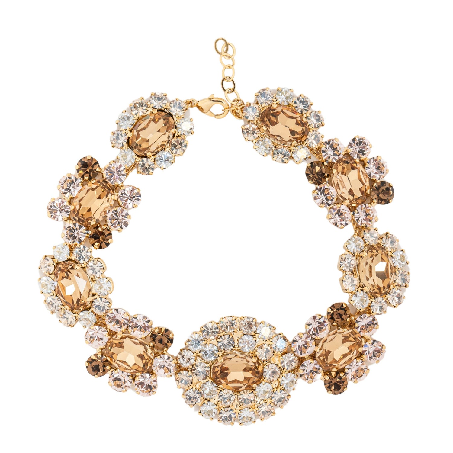 Collana Strass Sparkling Gold e Pietra Ovale