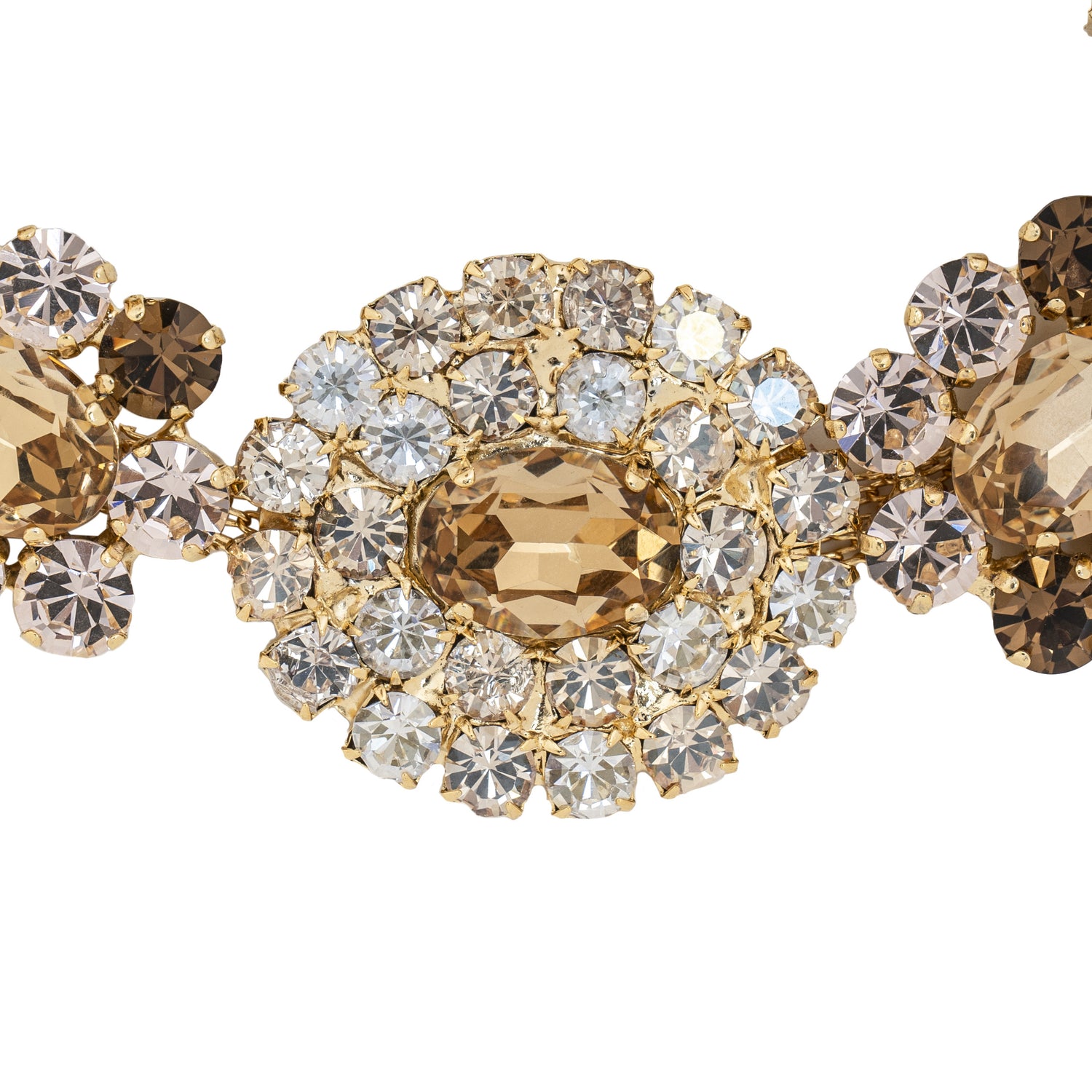 Collana Strass Sparkling Gold e Pietra Ovale