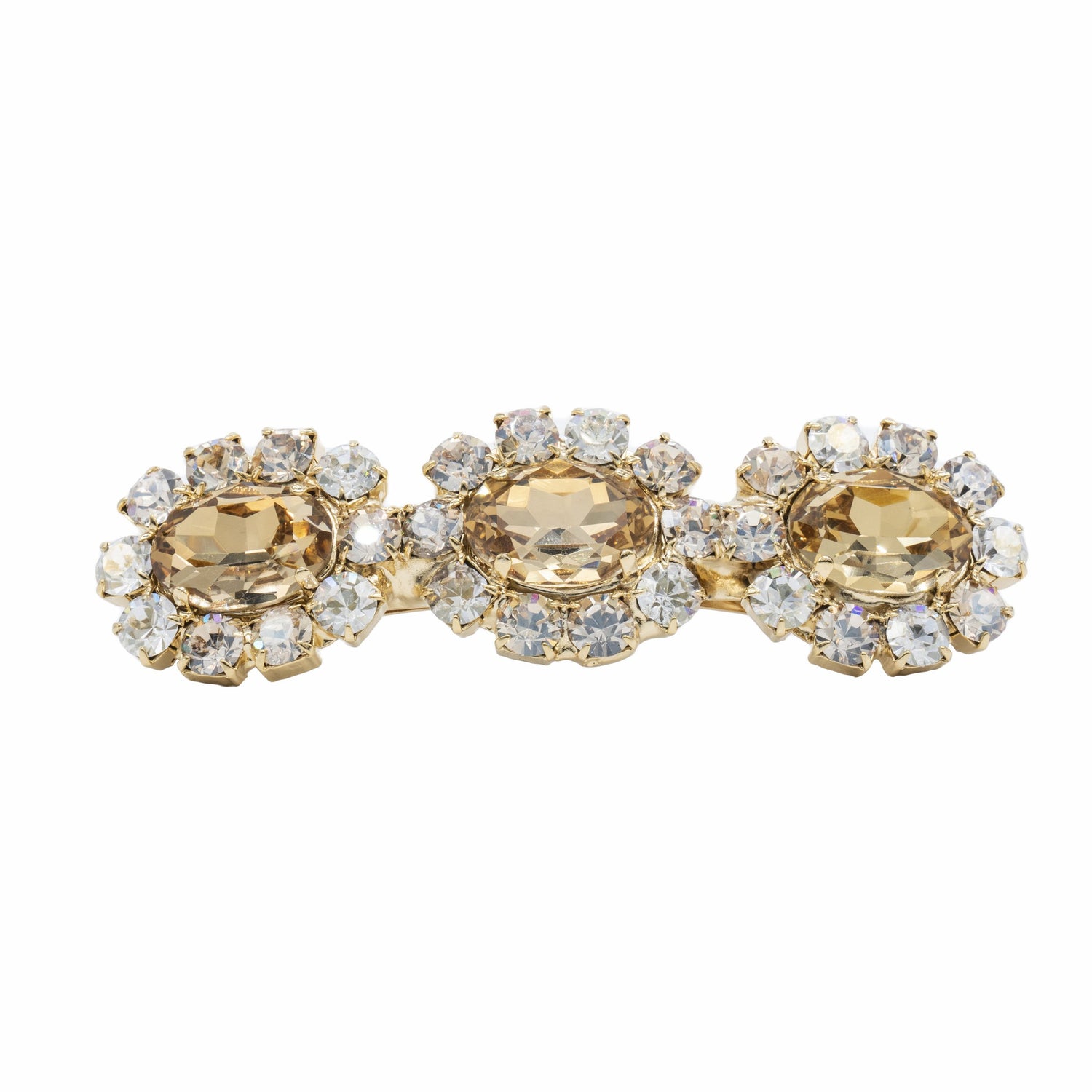 Fermaglio Strass Sparkling Gold e Pietra Ovale