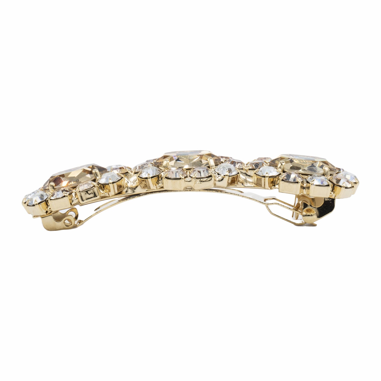 Fermaglio Strass Sparkling Gold e Pietra Ovale