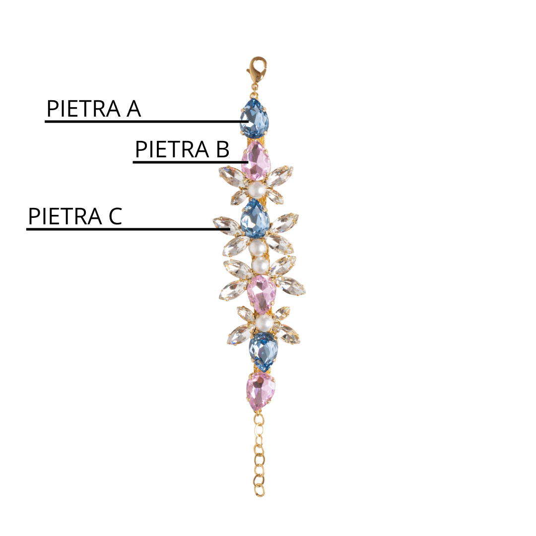 Bracciale Long Leaf in Pietre