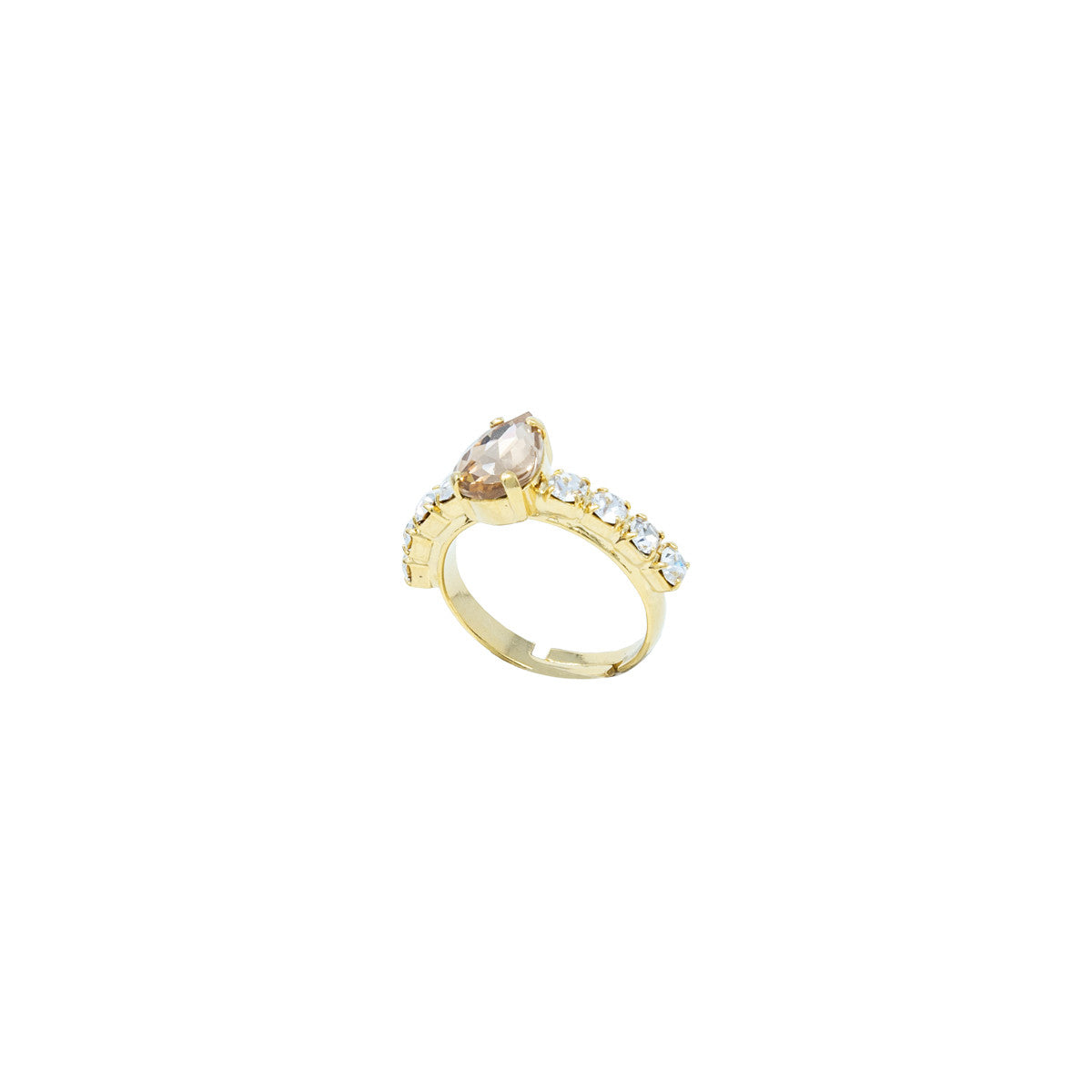 Anello Strass con Pietra Solitarie Queen
