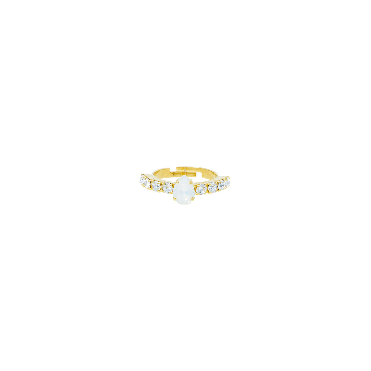 Anello Strass con Pietra Mini Solitaire Queen