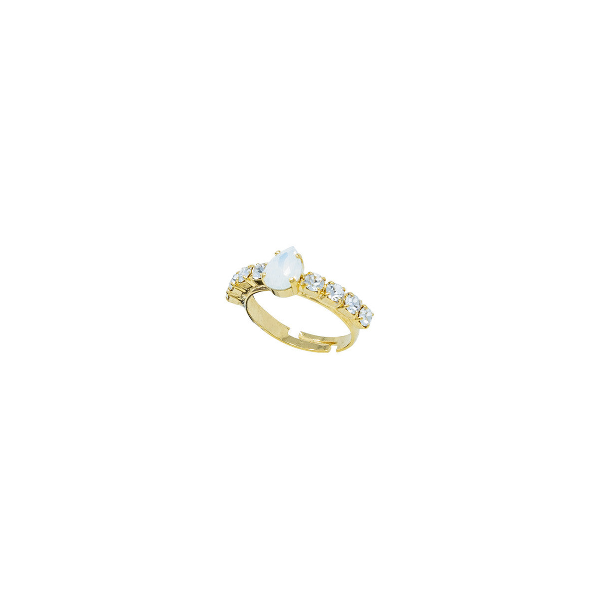 Anello Strass con Pietra Mini Solitaire Queen