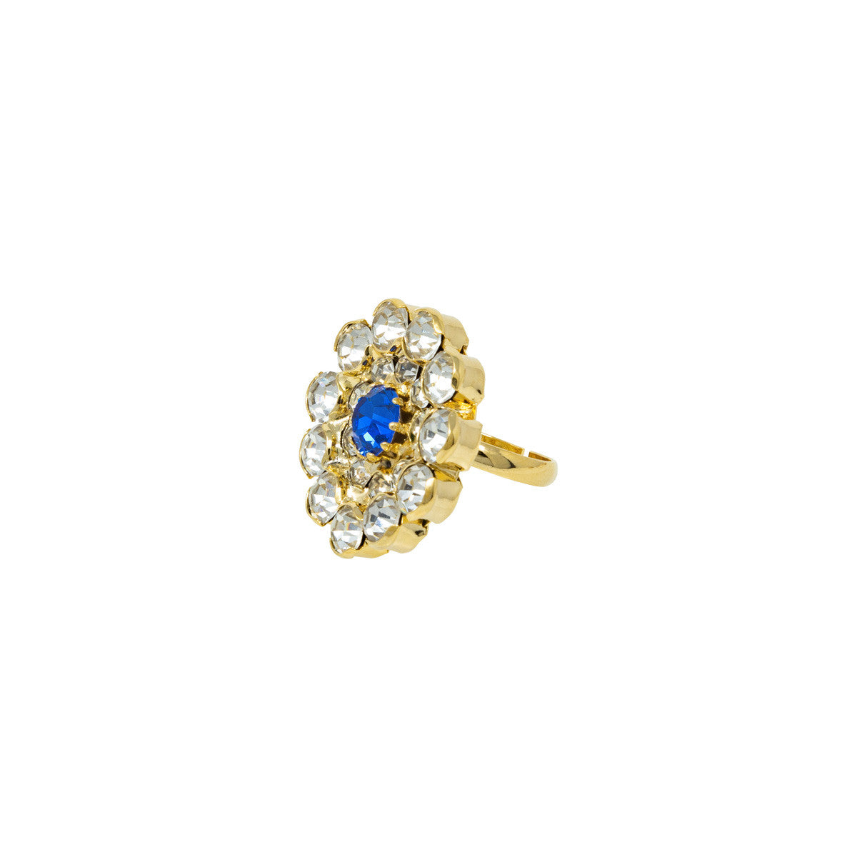 Anello con Pietra e Strass Blu Diamonds Big