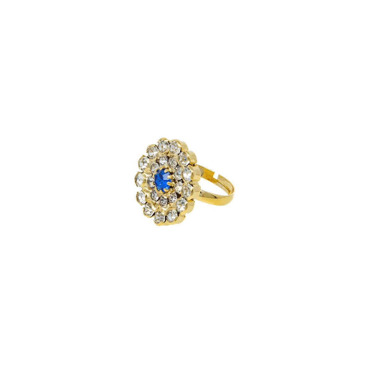 Anello con Pietra e Strass Blu Diamonds Small