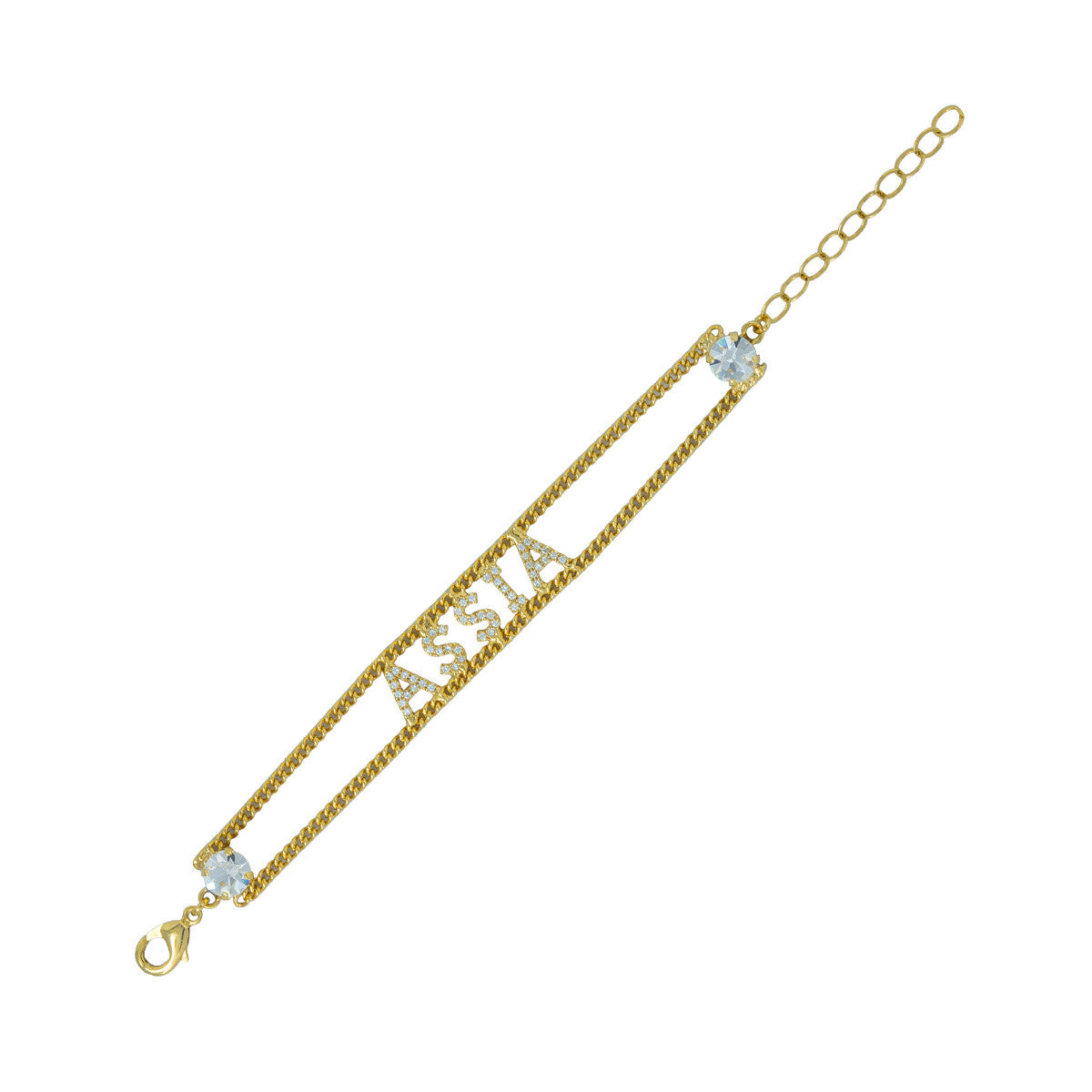 Bracciale con Catena e Pietre Name