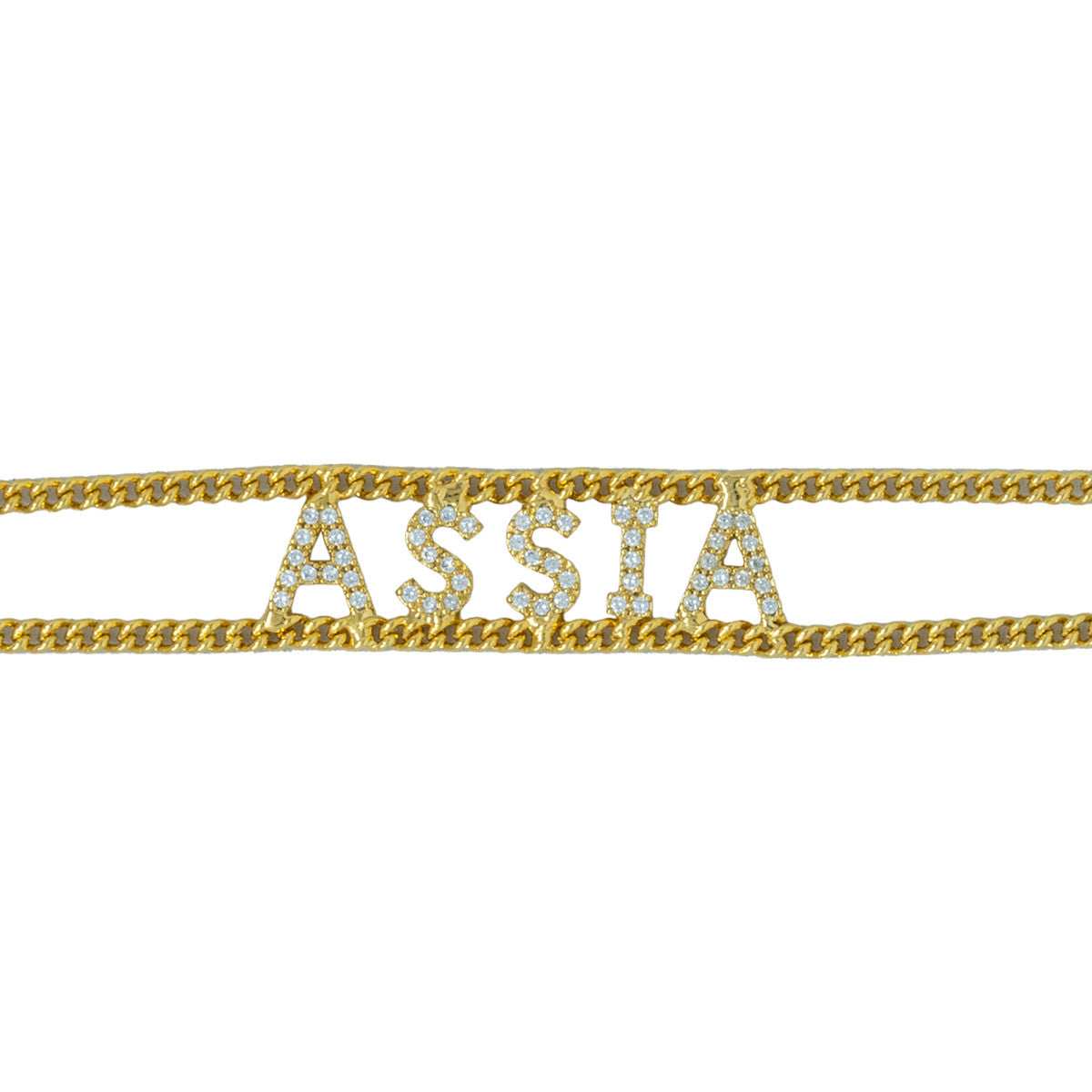 Bracciale con Catena e Pietre Name