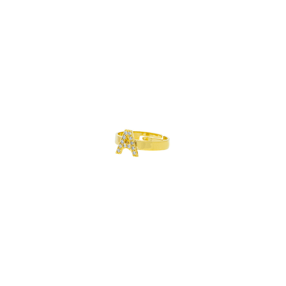 Anello con Lettera Fedina Zirconi Bombata