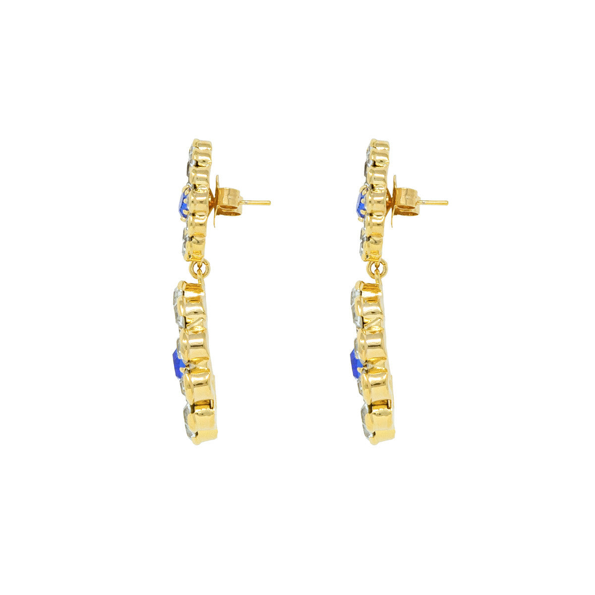 Orecchini Pendenti con Pietre e Strass Blu Diamonds