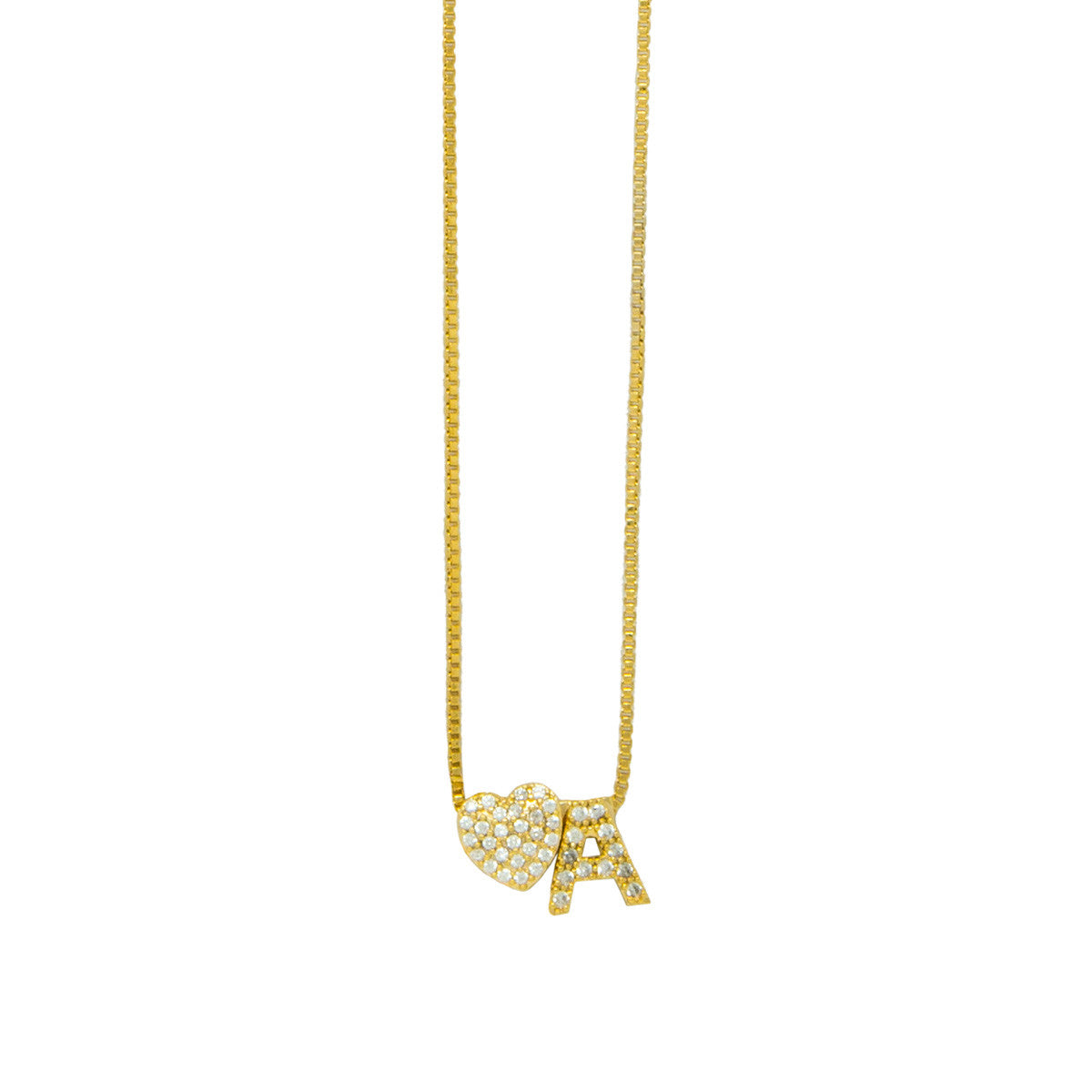 Collana con Lettera e Simbolo in Zirconi
