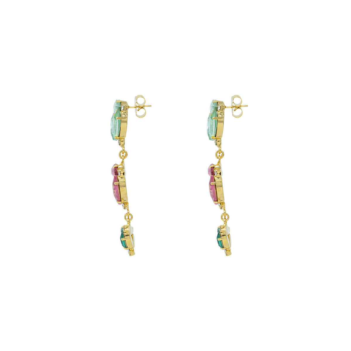 Orecchini Pendenti con Pietre e Strass Graceful Sparkle
