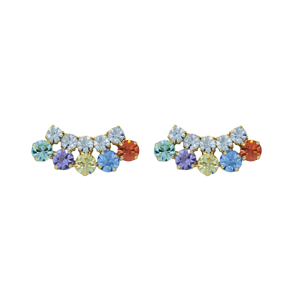Orecchini a Lobo con Pietre e Strass Multicolr Balls
