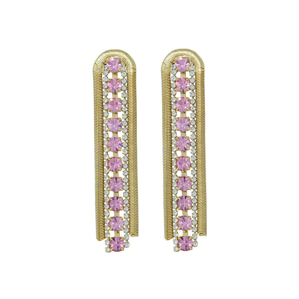 Orecchini Pendenti Strass con Catena Mademoiselle