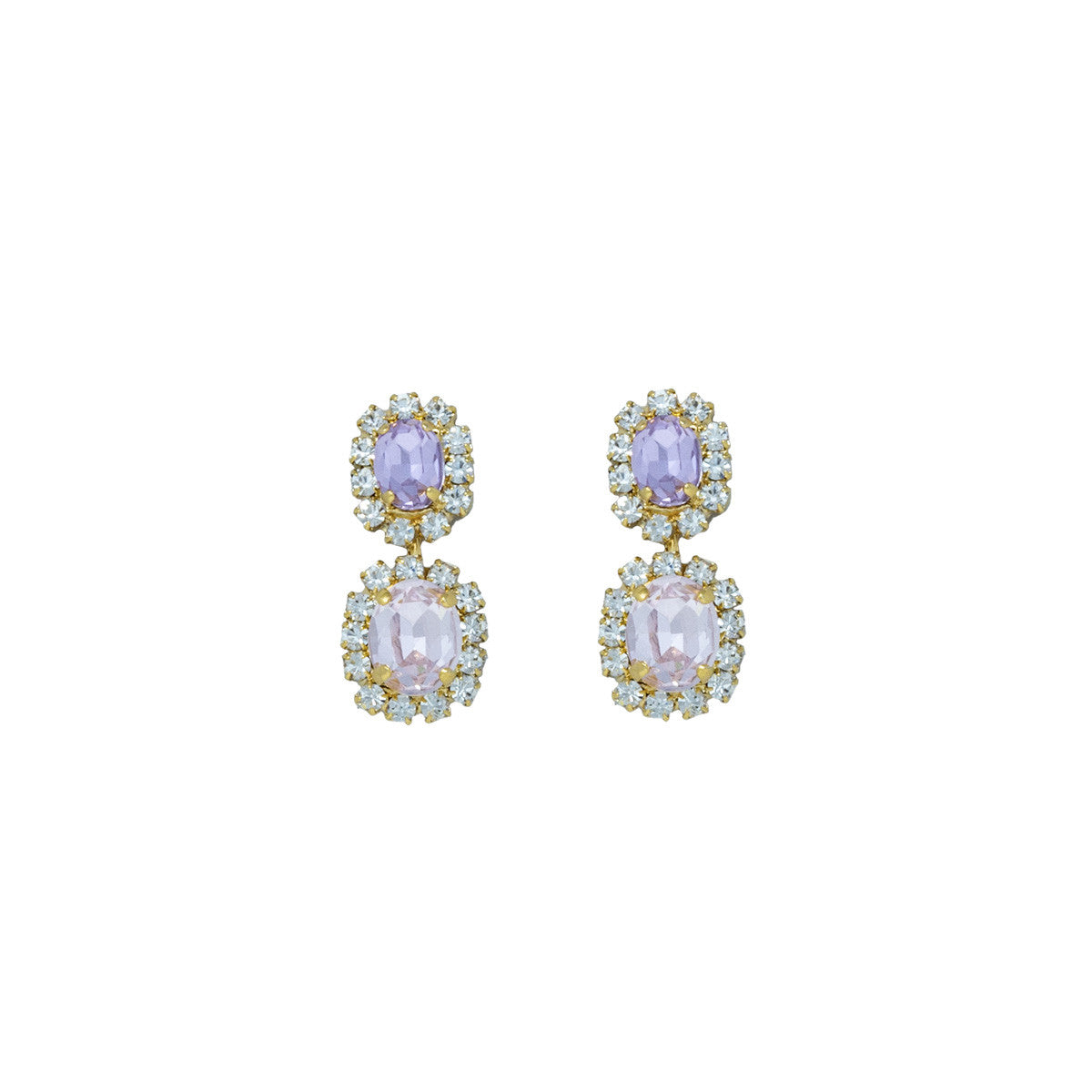 Orecchini Pendenti con Pietre e Strass Dual Royal