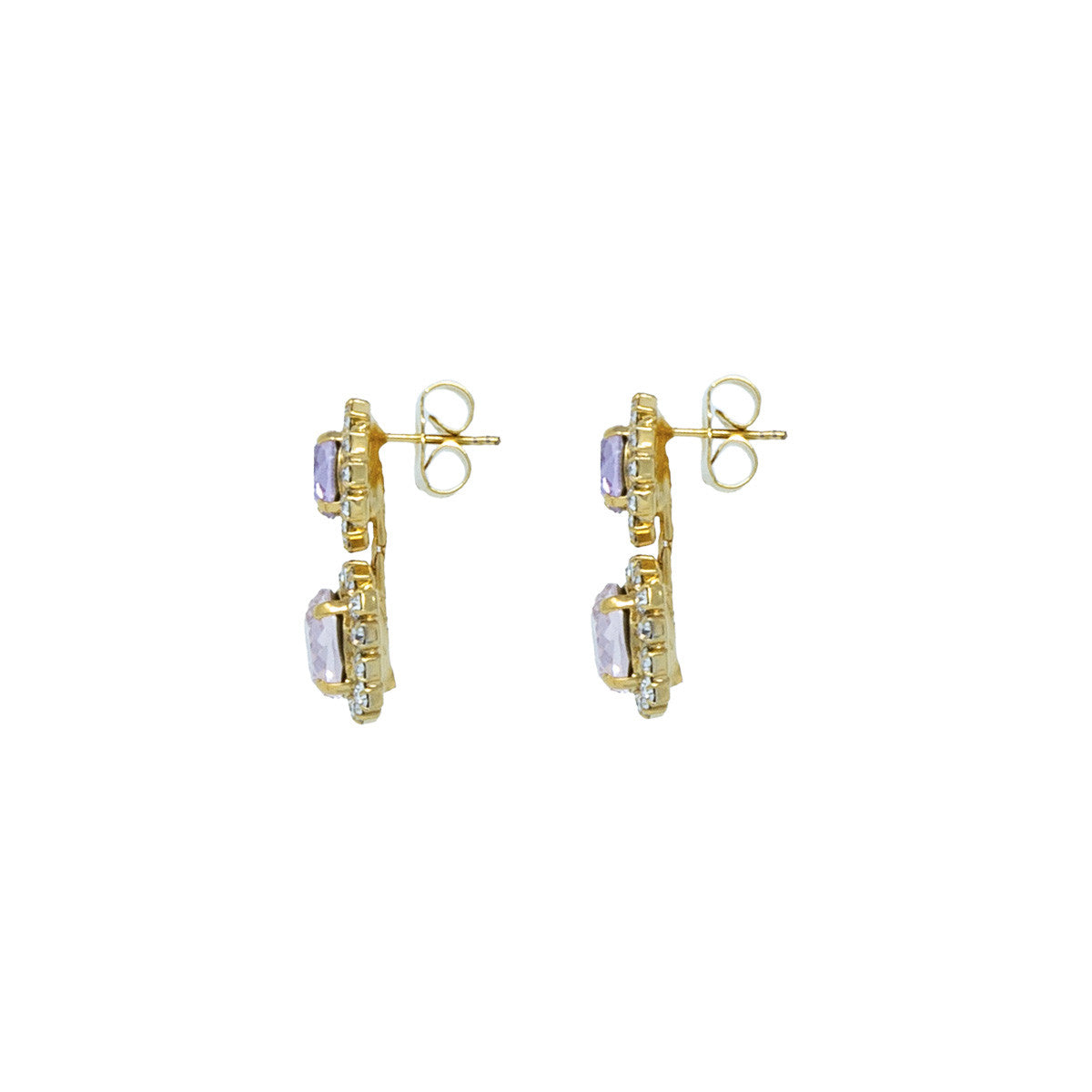 Orecchini Pendenti con Pietre e Strass Dual Royal
