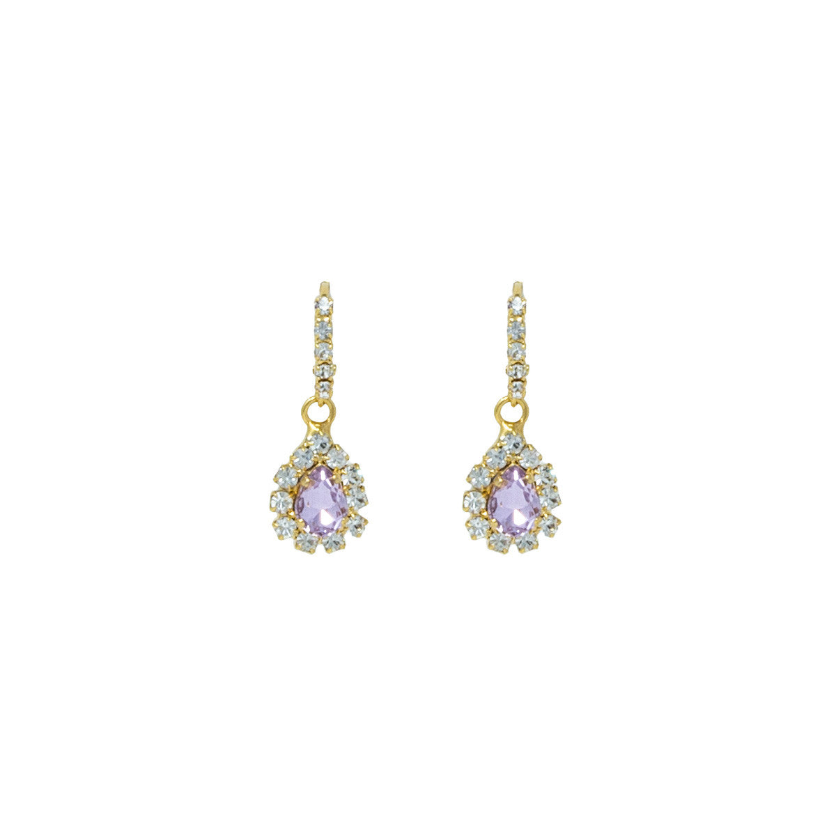 Orecchini Cerchietto con Pietra e Strass Hoops Queenly