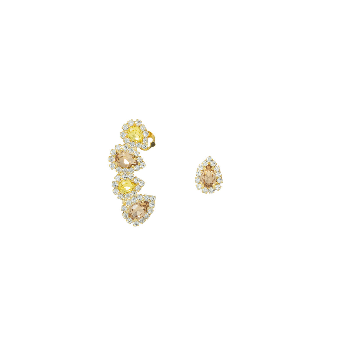 Orecchini Earcuff con Pietre e Strass Tropical