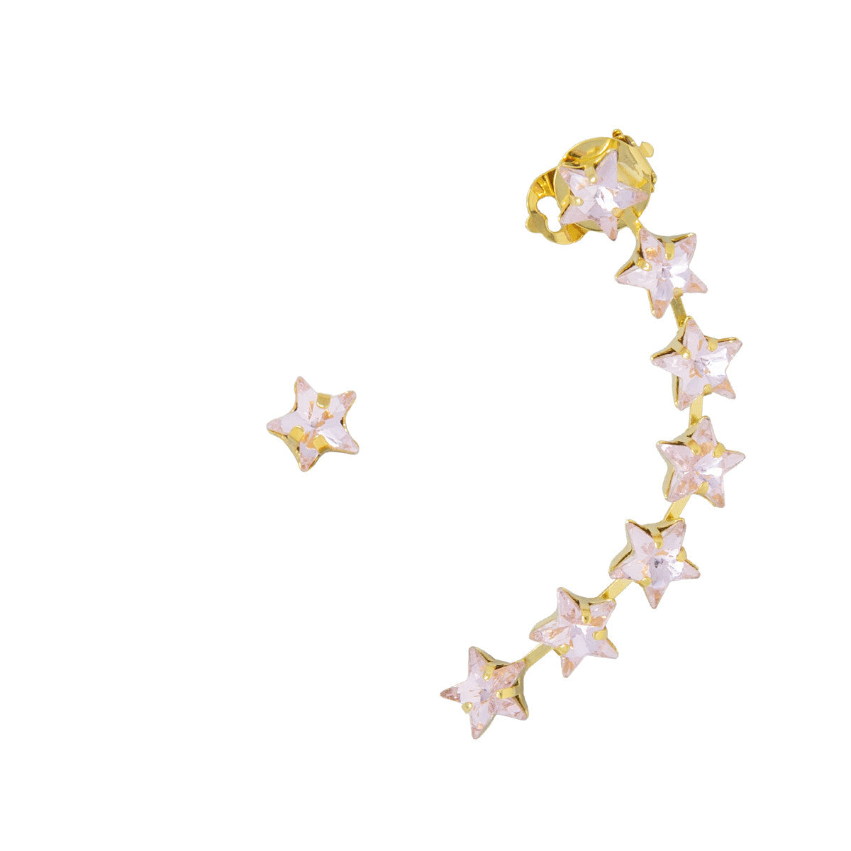 Orecchini Earcuff con Pietre Pink Star